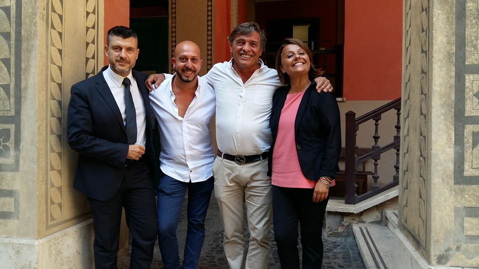 Il gruppo di Fratelli d'Italia in X Municipio: da sinistra Pietro Malara, Luca Mantuano, Piefrancesco Marchesi e Monica Picca