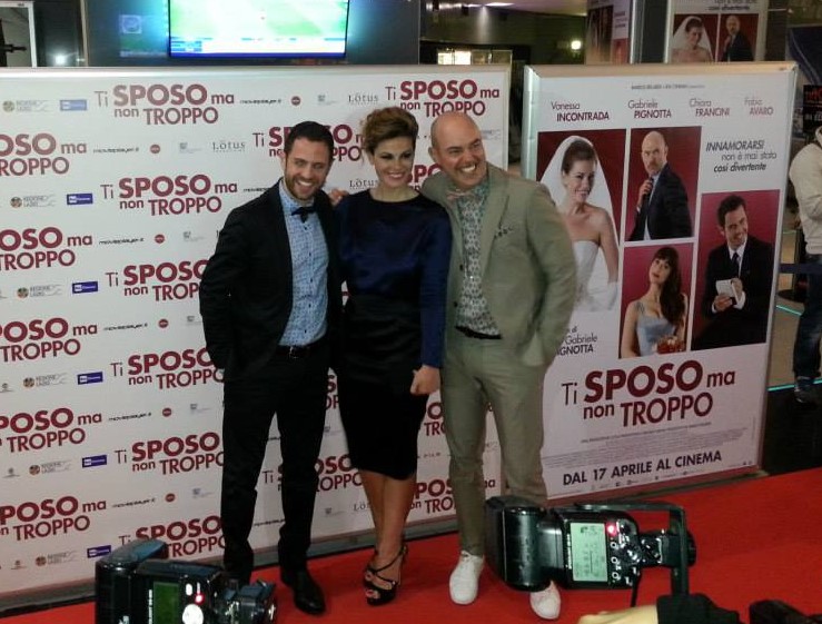 Fabio Avaro con Gabriele Pignotta e Vanessa Incontrada al lancio del film "Ti sposo ma non troppo"