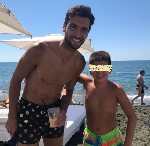 Javier Pastore in riva al V Lounge (da Instagram)