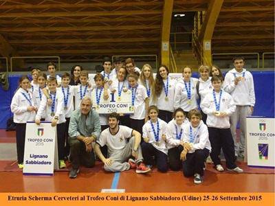 Bottino pieno per “l’Etruria Scherma Cerveteri” al trofeo Coni