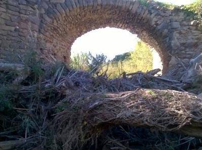 Volontari ripuliscono la luce del ponte medioevale per salvarlo dalle piogge invernali