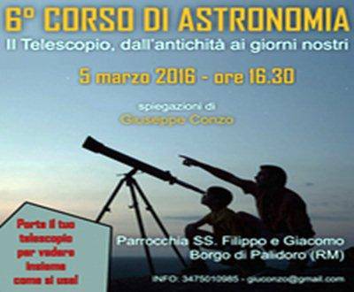A Palidoro si svolgerà il Sesto corso di Astronomia