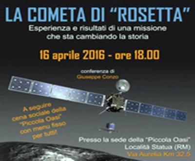 “Piccola Oasi” presenta la “La cometa di Rosetta”