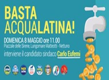 Basta Acqualatina. Domenica la manifestazione con Carlo Eufemi