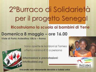 Solidai Onlus: Torneo di burraco per il progetto Senegal