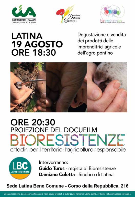 #latina, l’impegno per le Bioresistenze e l’agricoltura responsabile