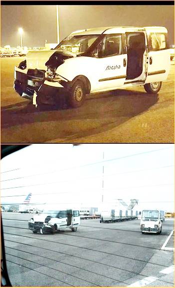 Fiat Doblò contro trattore: ancora incidenti all’interno dell’aeroporto