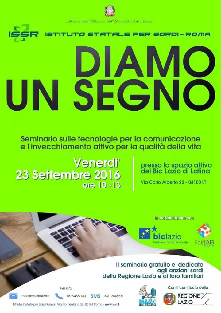 Oggi il Seminario “Diamo un Segno” al Bic Lazio di #latina