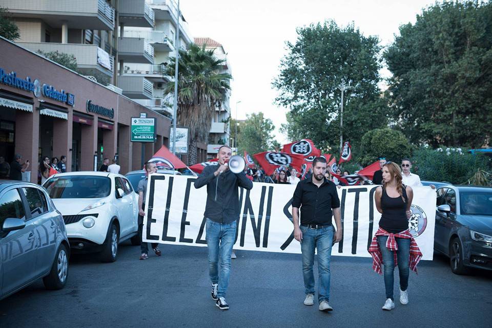 #ostia, in centinaia al corteo di CasaPound per chiedere elezioni