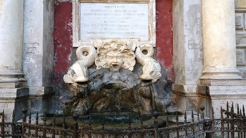 #cerveteri, torna a zampillare la Fontana del Mascherone