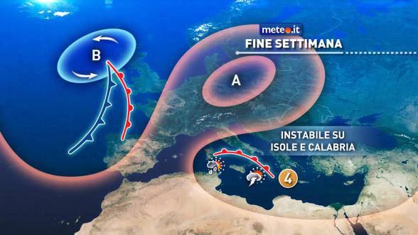 #meteo, alta pressione al centro-nord, maltempo al sud