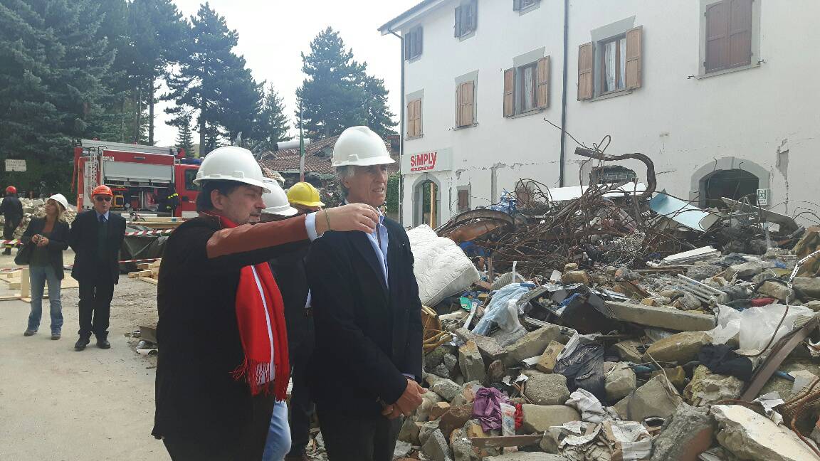 Lo sport italiano in aiuto dei paesi colpiti dal terremoto, Malagò visita Amatrice, Accumoli ed Arquata