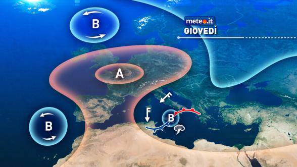 #meteo, migliora al Nord e in Toscana, piogge e temporali su Abruzzo, Molise, basso Lazio