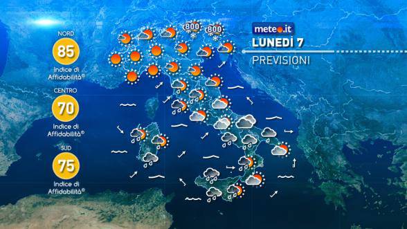 #meteo, ancora piogge, poi arriva il freddo dal nord Europa