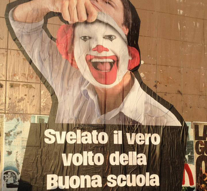 #Ostia, Blocco Studentesco: gigantografia contro Renzi alla stazione Lido Nord
