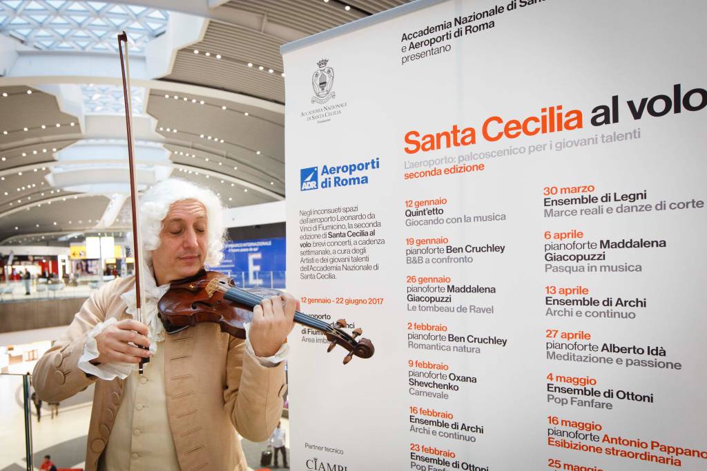 Santa Cecilia all’aeroporto di #Fiumicino per la nuova stagione di concerti ed esibizioni