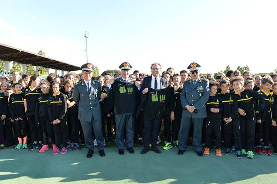 Luca Lotti visita il Centro Sportivo delle Fiamme Gialle, con il Comandante della Guardia di Finanza, Giorgio Toschi