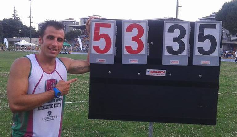 Atletica Paralimpica, Simone Manigrasso è record in 53.35, sui 400 metri T44
