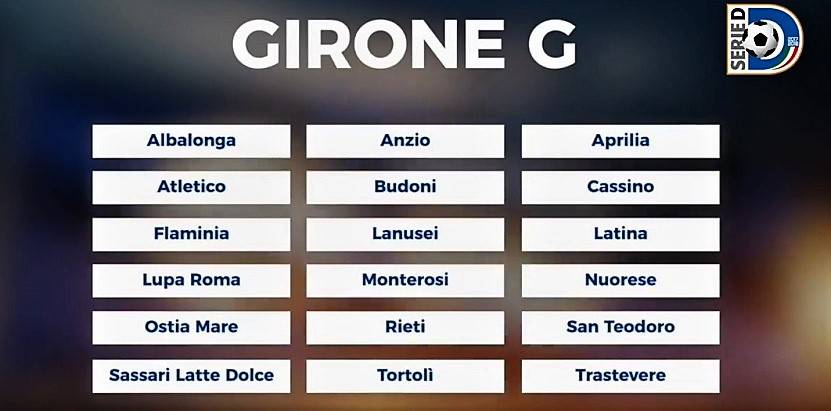 Serie D 2017-2018, Ostiamare inserita nel Girone G laziale-sardo