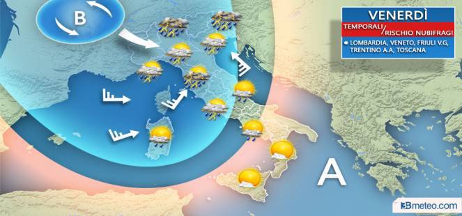 #meteo, fine del caldo, arrivano i temporali, ecco dove