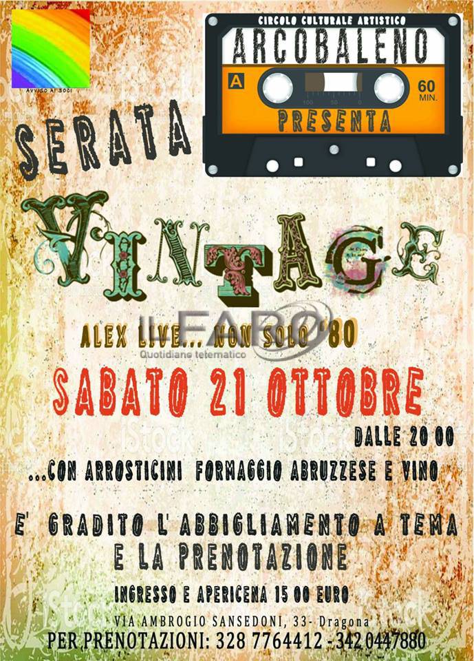 Serata Vintage &#8211; Alex Live&#8230; non solo &#8217;80
