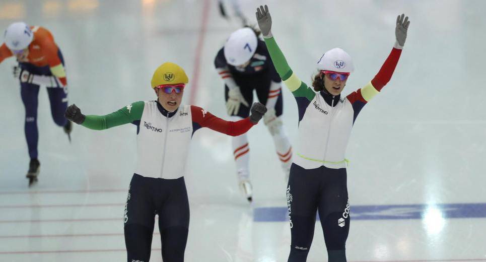 Pattinaggio di velocità, Lollobrigida oro europeo, Bettrone e Giovannini argento