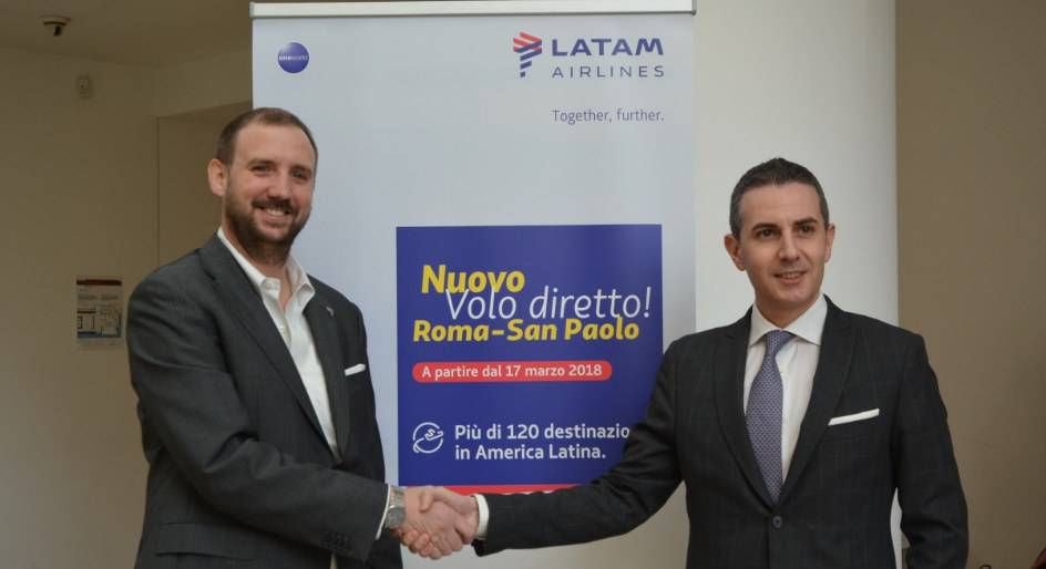Aeroporto di Fiumicino, Latam Airlines e Adr danno il benvenuto al nuovo volo verso San Paolo