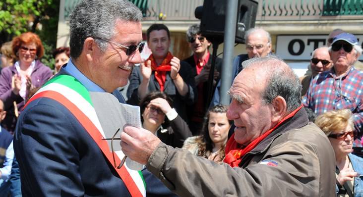 Anzio festa liberazione sindaco Bruschini e Mario Battistini