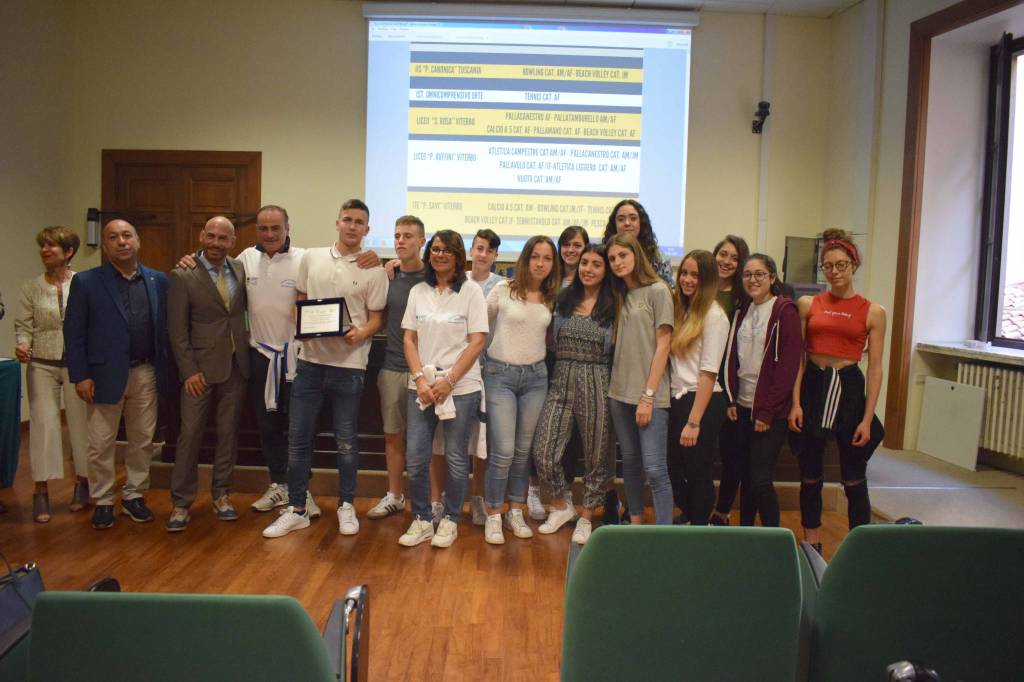 Premiati alla Provincia i protagonisti dei Campionati Studenteschi 2017/2018