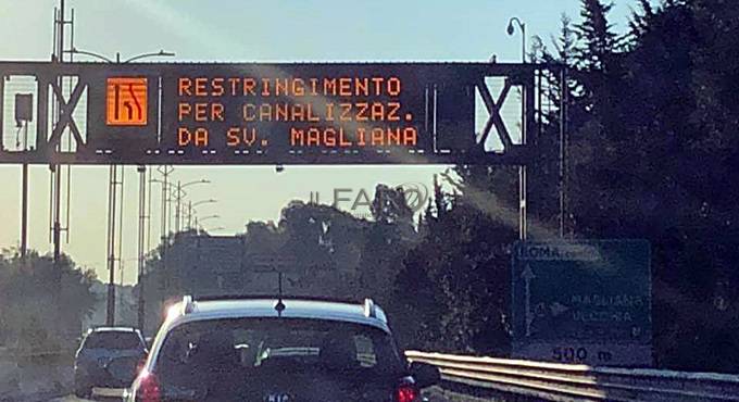 traffico restringimento  viadotto della Magliana