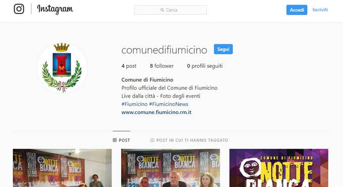 Fiumicino sempre più social: nasce il profilo Instagram del Comune