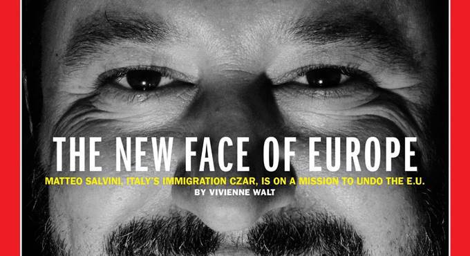 Salvini in copertina su Time: “Il volto nuovo dell’Europa”