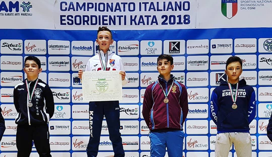 Campionati Italiani, tra gli esordienti del kata, Andrea Granelli è il migliore