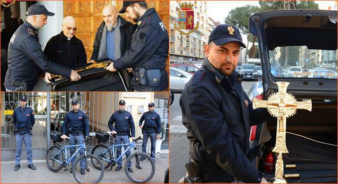 bikers polizia roma crocifisso villa borghese