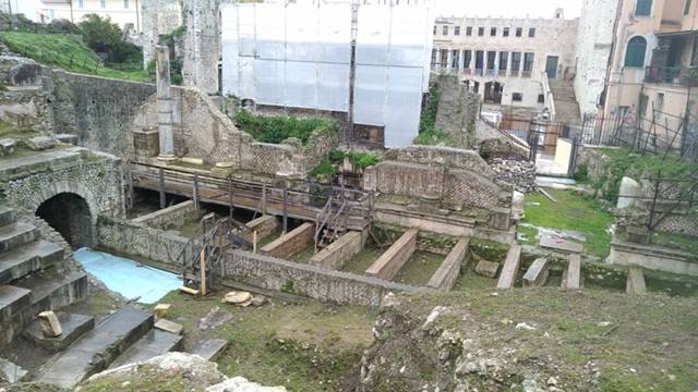 Terracina, il Sindaco e il delegato della Soprintendenza visitano il cantiere del Teatro Romano