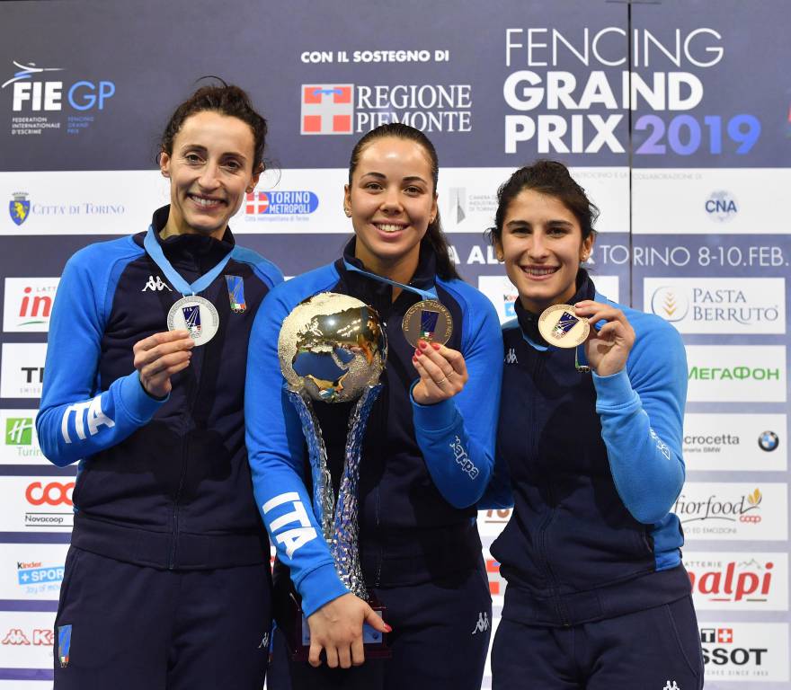 Fioretto, emozioni a Torino: tripletta azzurra con Volpi, Di Francisca e Palumbo