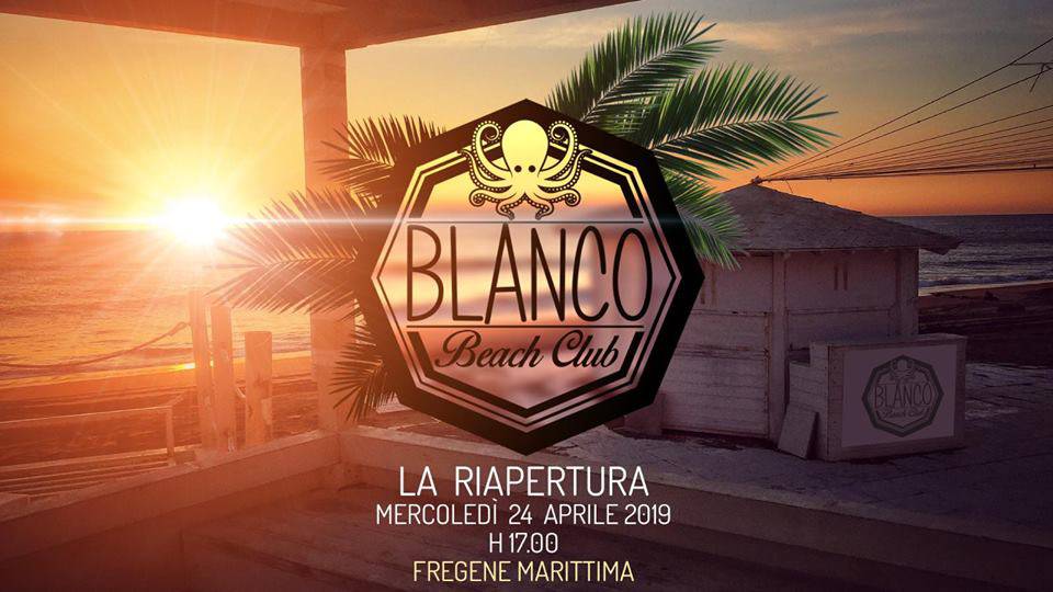 Riapertura Blanco Beach Fregene 24 Aprile 2019 &#8211; Lista Red