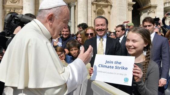 Greta Thunberg in Italia: ha incontrato il Papa e parteciperà allo sciopero per l’ambiente venerdì a Roma