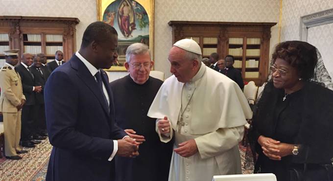 Vaticano, Papa Francesco riceve il presidente del Togo