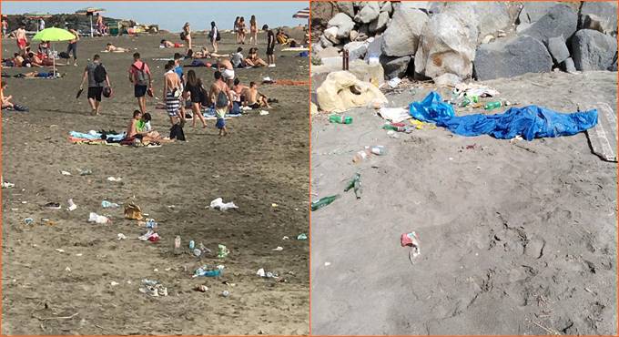 rifiuti spiaggia ladispoli