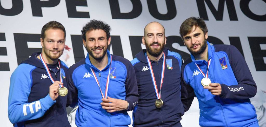 Spada maschile, Italia terza nella gara a squadre