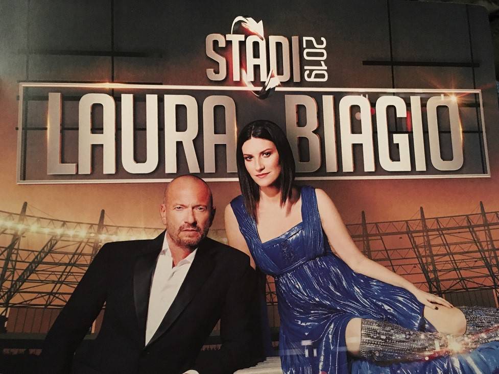 Laura Pausini e Biagio Antonacci sul palco di Fiera di Roma