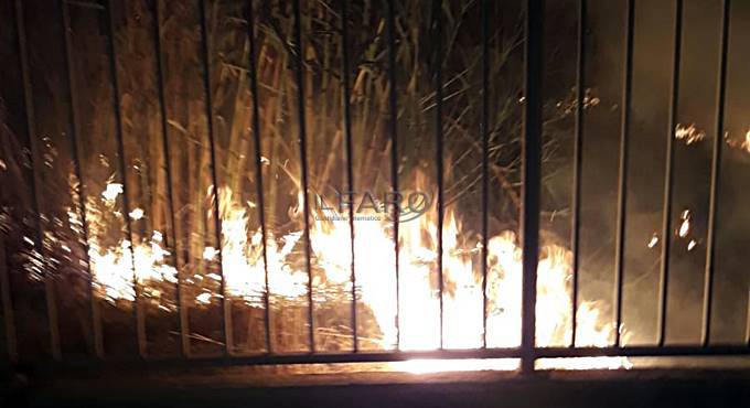 Incendio intorno al Palazzetto dello Sport di Fiumicino