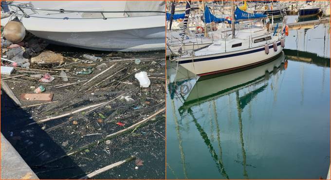Fiumicino, ripulita la Darsena dai rifiuti galleggianti