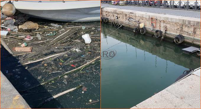 Fiumicino, ripulita la Darsena dai rifiuti galleggianti