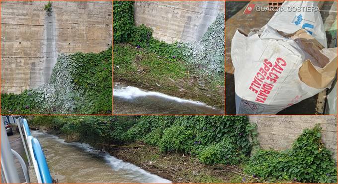 Formia, operai sversano calce e rifiuti edili nel Rio Fresco: denunciati