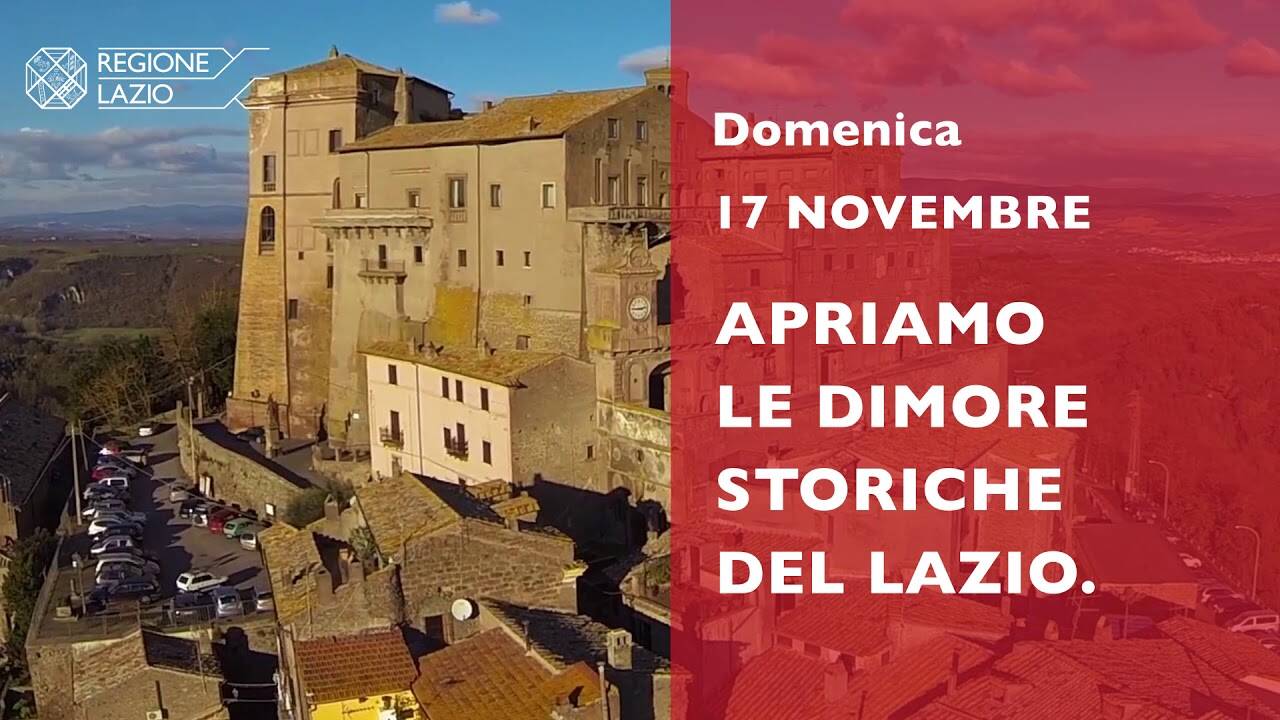 Regione Lazio, domenica 17 novembre apertura straordinaria delle dimore storiche