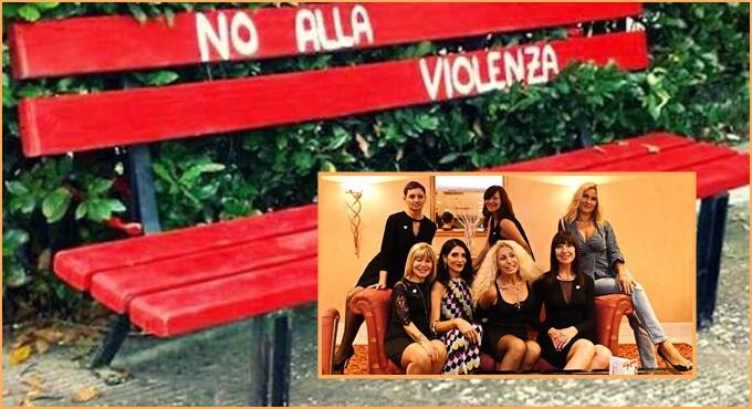 Ardea, una panchina tinta di rosso per dire “No alla violenza sulle donne”