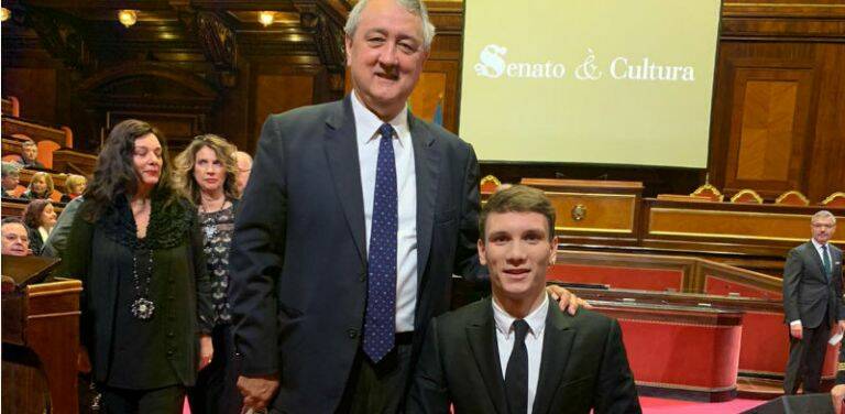 Premio Volontariato 2019, Manuel Bortuzzo in Senato: “Il sostegno fa sentire bene, esorto i giovani a fare volontariato”