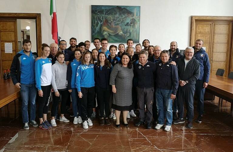 Canottaggio, la Nazionale Italiana riceve gli auguri del sindaco Gervasi